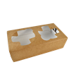 Papírový podnos EKO na 2 kelímky 180x90x50 mm hnědý ideal pack®