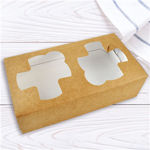 Papírový podnos EKO na 2 kelímky 180x90x50 mm hnědý ideal pack®