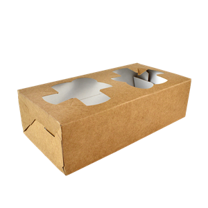 Papírový podnos EKO na 2 kelímky 180x90x50 mm hnědý ideal pack®