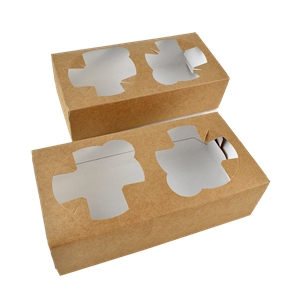 Papírový podnos EKO na 2 kelímky 180x90x50 mm hnědý ideal pack®