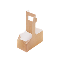 Papírový nosič EKO na 2 kelímky 180x80x70 mm hnědý ideal pack®
