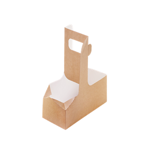 Papírový nosič EKO na 2 kelímky 180x80x70 mm hnědý ideal pack®