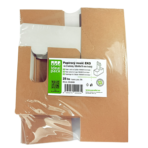 Papírový nosič EKO na 2 kelímky 180x80x70 mm hnědý ideal pack®