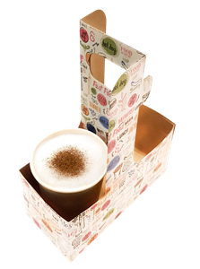 Papírový nosič EKO na 2 kelímky 180x80x70 mm s potiskem