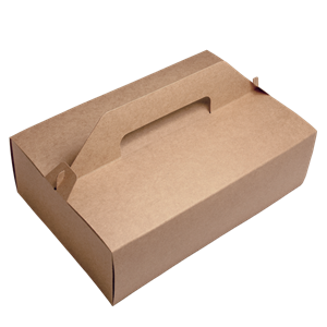 Krabice na dort papírová EKO 18,5x15x9,5 cm s uchem kraft