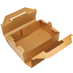 Krabice na dort papírová EKO 27x18x8 cm s uchem KRAFT ideal pack®