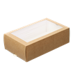 Papírová krabička EKO na makronky 180x110x55 mm hnědá s okénkem ideal pack®