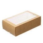 Papírová krabička EKO na makronky 180x110x55 mm hnědá s okénkem ideal pack®