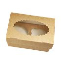 Papírová krabička EKO na muffiny 100x160x100 mm hnědá s okénkem ideal pack®