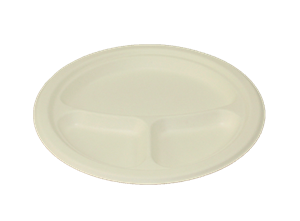 Talíř EKO z cukrové třtiny 20 cm 3-dílný bílý