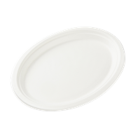 Talíř EKO z cukrové třtiny 26 cm oválný bílý