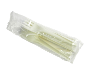 Příborový set PLA vidlička + nůž + lžíce + ubrousek 16,5cm