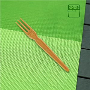 Vidlička EKO na hranolky/napichovátko kompozit dřevo/plast (WPC) 8 cm