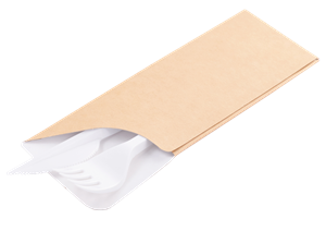 Papírová kapsa EKO na příbory 180x60 mm hnědá