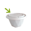 Víčko EKO z cukrové třtiny na misky 650/750/850/1000 ml kulaté béžové