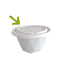 Víčko EKO z cukrové třtiny na misky 650/750/850/1000 ml kulaté béžové