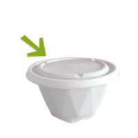 Víčko EKO z cukrové třtiny na misky 650/750/850/1000 ml kulaté béžové