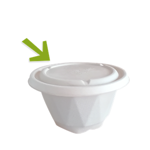 Víčko EKO z cukrové třtiny na misky 650/750/850/1000 ml kulaté béžové