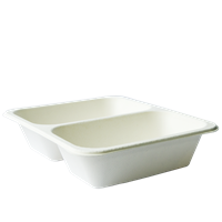 EKO - BIO zatavovací miska 2D cukrová třtina 227x178x50 mm bílá