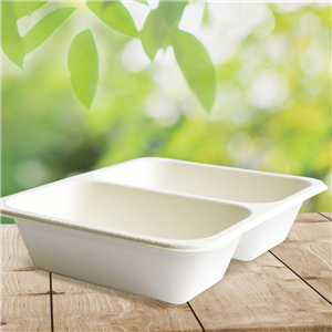 EKO - BIO zatavovací miska 2D cukrová třtina 227x178x50 mm bílá