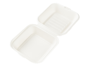 Hamburger box z cukrové třtiny 140x140x70 mm béžový