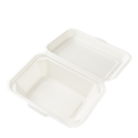 Menu box z cukrové třtiny 180x130x65 mm bílý
