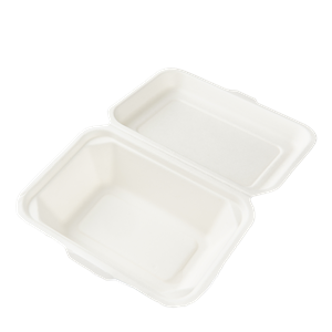 Menu box z cukrové třtiny 180x130x65 mm bílý