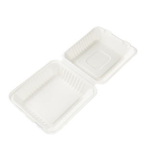 Menu box z cukrové třtiny 200x210x85 mm 1-dílný bílý