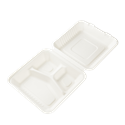 Menu box z cukrové třtiny 200x210x85 mm 3-dílný bílý
