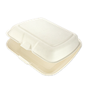 Menu box z cukrové třtiny 230x205x40/70 mm 1-dílný bílý