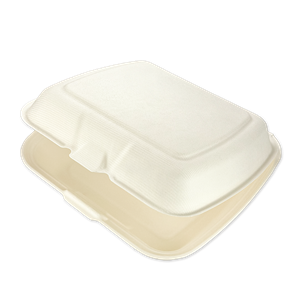 Menu box z cukrové třtiny 230x205x40/70 mm 1-dílný bílý