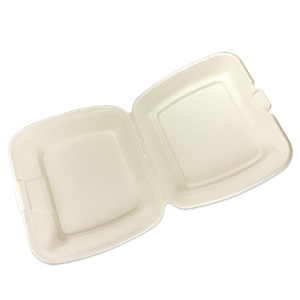 Menu box z cukrové třtiny 230x205x40/70 mm 1-dílný bílý