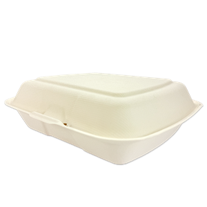 Menu box z cukrové třtiny 230x205x40/70 mm 1-dílný bílý
