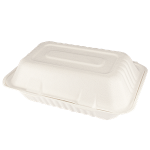 Menu box z cukrové třtiny 230x158x46/80 mm 1-dílný bílý