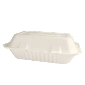 Menu box z cukrové třtiny 230x158x46/80 mm 1-dílný bílý