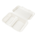 Menu box z cukrové třtiny 251x166x47/63 mm 2-dílný 1000 ml bílý