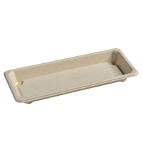 Miska EKO z cukrové třtiny na SUSHI 221x92x21 mm béžová