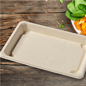 Miska EKO z cukrové třtiny na SUSHI 185x128x21 mm béžová