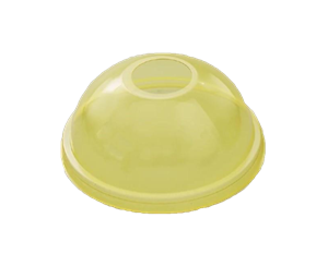 Víčko EKO rPET O95 mm vypouklé s otvorem žluté k 0,2 - 0,5 l