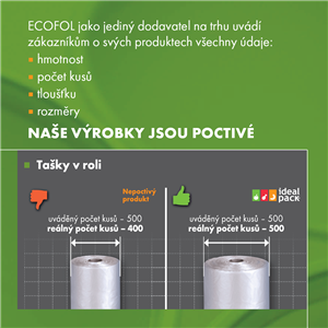 Mikrotenová taška 3 kg v roli ideal pack®