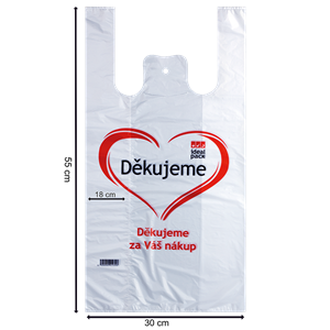 Mikrotenová taška 10 kg potisk Děkujeme ideal pack®