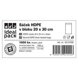 Mikrotenový sáček odtrhávací 20x30 cm ideal pack®