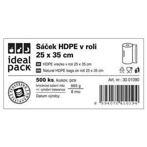 Mikrotenový sáček v roli 25x35 cm ideal pack®