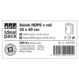 Mikrotenový sáček v roli 25x40 cm ideal pack®