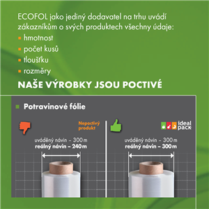 Fólie potravinářská 30 cm x 300 m ideal pack®
