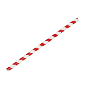 Papírové brčko Jumbo červeno-bílé proužky 8/250 mm ideal pack®