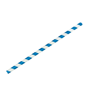 Papírové brčko Jumbo modro-bílé proužky 8/250 mm ideal pack®