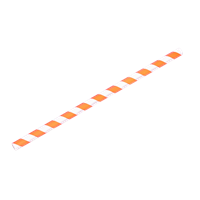 Papírové brčko Jumbo oranžovo-bílé proužky 8/250 mm ideal pack®