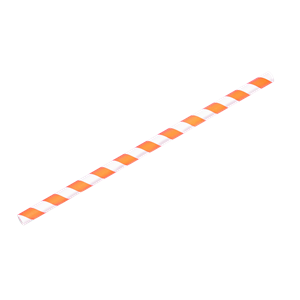 Papírové brčko Jumbo oranžovo-bílé proužky 8/250 mm ideal pack®