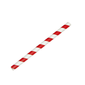 Papírové brčko Jumbo červeno-bílé proužky 8/150 mm ideal pack®